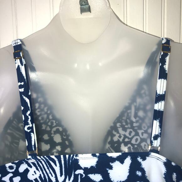 BEYOND CONTROL Retail $147 Blue Animal Haven Tankini High Waist Bottom Size 12 - Picture 6 of 7